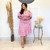 Vestido midi com parte superior em elastex em estampa floral