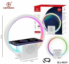 Carregador por indução caixa de som com led 3 em 1