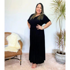 Vestido Pipoquinha Preto Plus Size