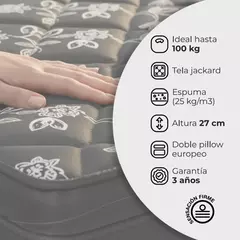 Conjunto LUNA DEL SUR - SUPER PLUS PILLOW - 1 Plaza (80 x 190 x 27 cm.) - Espuma - Mister Colchón Tienda Online