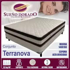 Conjunto SUEÑO DORADO - TERRANOVA - 2 Plazas (140 x 190 x 28 cm.) - Espuma - comprar online