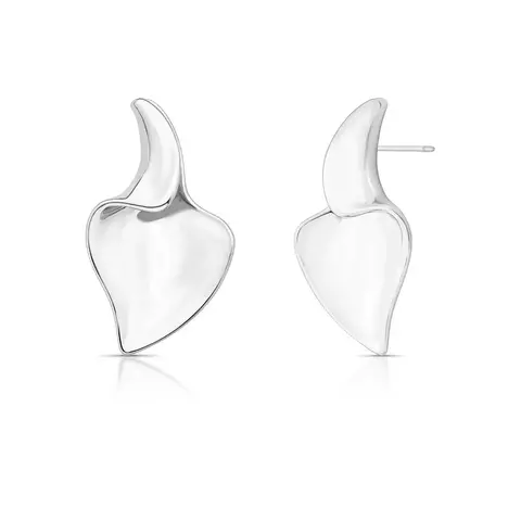 Maxi brinco curvo banhada a ródio - comprar online