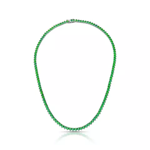 Colar riviera verde banhada a ródio - comprar online