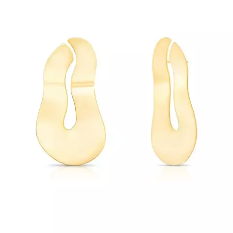 Maxi brinco ondulado banhado a ouro - comprar online