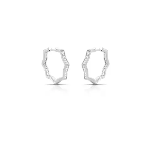 Argola cravejada banhada a ródio - comprar online