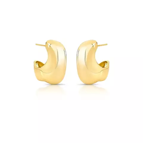 Meia argola lisa banhada a ouro - comprar online