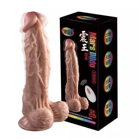 PRÓTESE REALÍSTICA MARS DILDO COM VIBRO SEM FIO 19,5X4CM