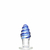 Imagem do PLUG ANAL EM VIDRO COM FORMATO CÔNICO E ESPIRAL AZUL EM ALTO RELEVO