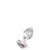 PLUG ANAL MÉDIO EM VIDRO COM PEDRA BRILHANTE NA BASE FORMATO CORAÇÃO - Provoca Me Love Shop