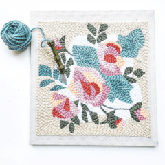 PUNCH NEEDLE ROSES PATTERN | SIZE 40X40 CM on internet