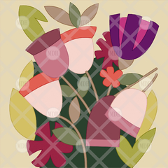 PUNCH NEEDLE TULIPS PATTERN | SIZE 40x40 CM - buy online