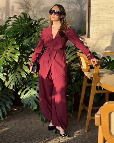 CONJUNTO BLAZER TRANSPASSADO E CALÇA ALADIM TABATA