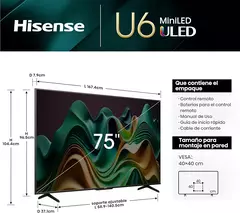 Pantalla Hisense MiniLED 75" Google TV/ALEXA - comprar en línea