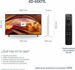 Sony Pantalla 65 Pulgadas KD-65X77L: BRAVIA LED 4K UHD Smart Google TV - Modelo 2023 - comprar en línea