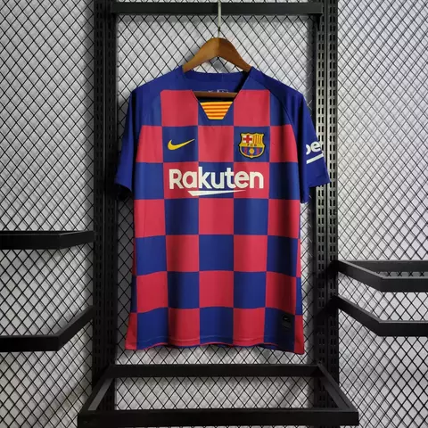 Camisa Retrô Barcelona Home 19/20 s/n° Torcedor Nike Masculina - Azul+Grená