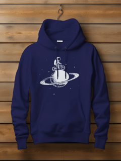 Casaco Hoodie Moletom Saturno Azul Marinho