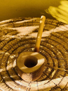 Cachimbo Madeira com Aste de Bambu - Casa De Salem