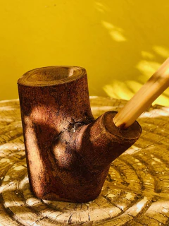 Cachimbo Madeira com Aste de Bambu - comprar online