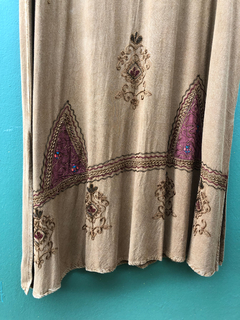 Vestido Marrom Claro / Bordado - XG - loja online