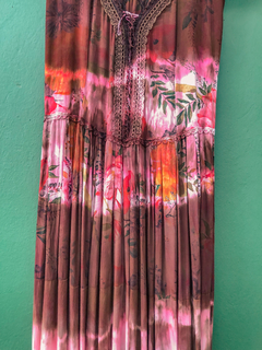 Vestido Longo / Marrom estampado na internet
