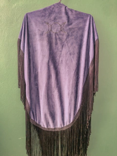 Poncho Azul Royal / Bordado mas costas - Casa De Salem
