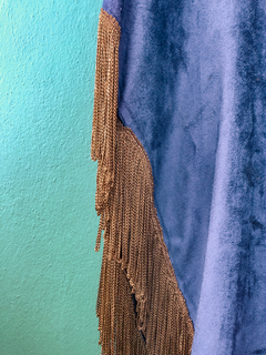 Poncho Azul Royal / Bordado nas costas - loja online