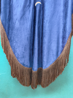 Poncho Azul Royal / Bordado nas costas