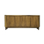 Vajillero de madera con cuatro puertas, bordes curvados y estantes para comedor moderno