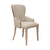 Silla de cabecera de madera con respaldo alto y tapizado para comedor de estilo clásico glam