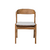 Silla de madera con respaldo curvo y asiento tapizado para comedor de estilo contemporáneo