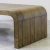 Mesas bajas de madera con diseño curvado en dos alturas para living de estilo contemporáneo