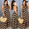 Vestido Alto Verão – Caramelo/Preto