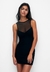 Vestido Canelado Preto Zara - loja online