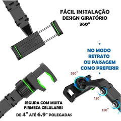 Suporte Pra Celular Veicular Encaixe Retrovisor 360° - Extra forte