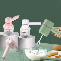 Mini Batedeira Processador e Triturador de alimentos - Sem Fio, 3 velocidades recarregável.