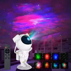 Projetor Astronauta, Nebula Galaxy, controle remoto e APP, Design ajustável. USB. - comprar online