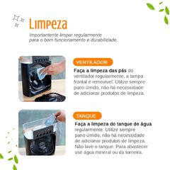 Mini climatizador e umidificador Portátil, USB, LED, Silencioso - 600ml na internet