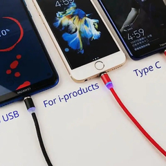 Cabo 3 em 1, Carregador Magnético, Usb, IPhone, Android ,V8 E Tipo C. - Planeta Gadget LTDA.