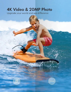 Câmera Ultra HD WiFi, 2.0", Capacidade 170D, 4K, 30fps - à prova d'água - loja online