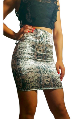 Pollera Tubo Saten Estampada Talle 1 Y 2 Liquidacion - comprar online