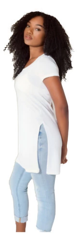 Remera Debora Larga C/tajo Hilado Fresh Mauro Sergio Art 719 - comprar online