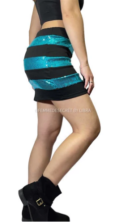 Pollera Mini Lentejuelas Oferta Liquidación Talle 1 Y 2