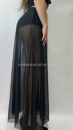 Imagen de Pollera Larga Microtul Con Short Interno Talle S/m