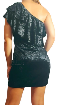 Vestido Velvet 1 Hombro Volados Al Cuerpo Talle S,m Y L - FEMMEDESECRET BY LIBRA