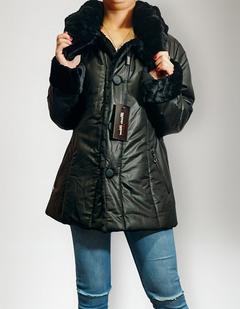 Campera Con Peluche Botones Imp Abrigada Talle 48,52 Y 54