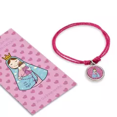 Pulsera Santitos Xfis con Estampa (Virgen Rosario San Nicolas)