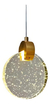 Luminária Pendente Disco Cristal C Bolhas Dourado Led Aaatop 110v/220v (bivolt) - loja online