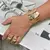Anel Oval Amassado Banho de Ouro 18k