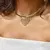 Colar Choker Coração Boho Banho de Ródio Branco - comprar online