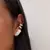 Brinco Ear Cuff Orgânico Banho de Ródio Branco - Beladi Acessórios 